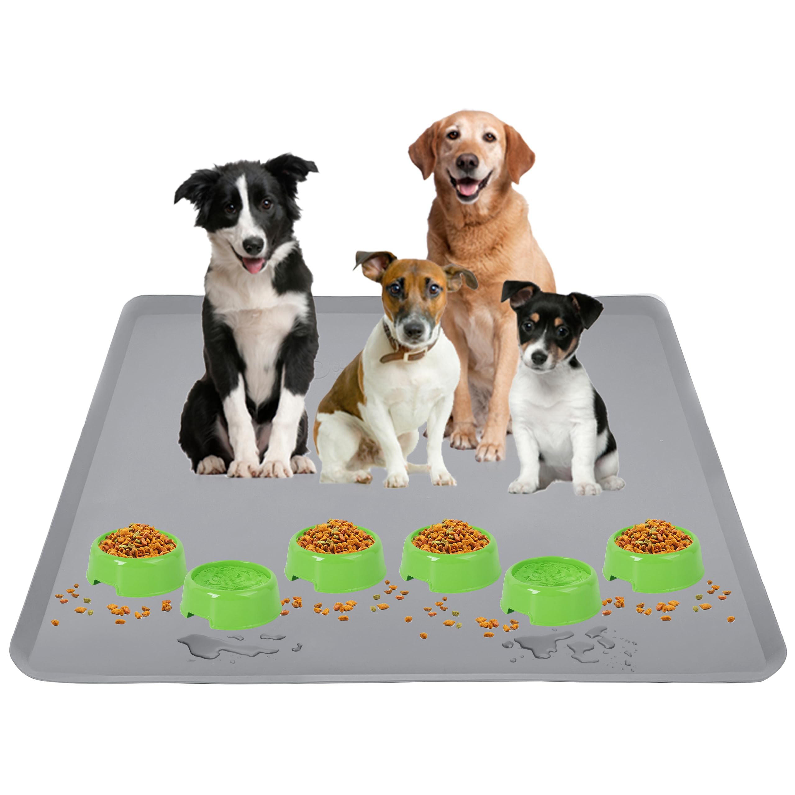PACKCO Premium Extra Large Silicone Pet Food Mat – 30" x 36" Non-Slip Waterproof Feeding Tray