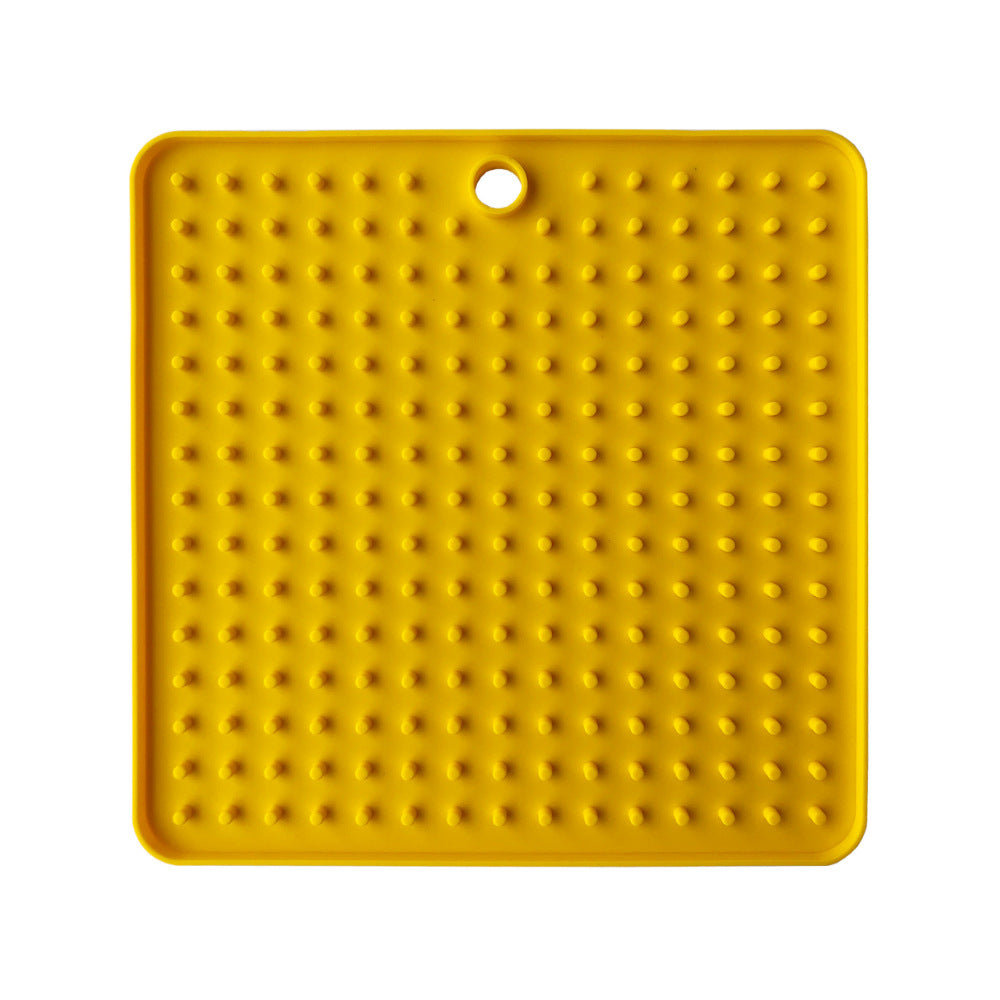 PACKCO Premium Silicone Lick Mat spread with peanut butter