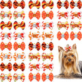 PACKCO 40-Piece Autumn & Thanksgiving Dog Hair Bows with Premium Rhinestones (20 Pairs)