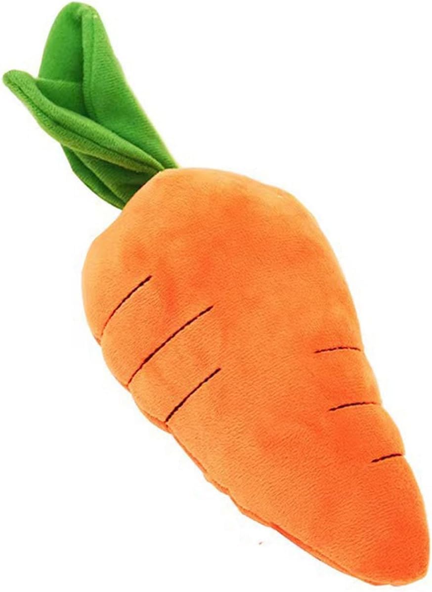 PACKCO Adorable Crinkle Carrot Plush Dog Toy with Soft Interactive Squeaker