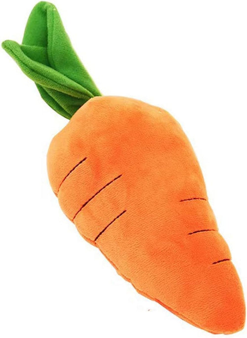 PACKCO Adorable Crinkle Carrot Plush Dog Toy with Soft Interactive Squeaker